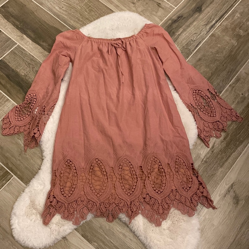 Cotton Lace off shoulder dress